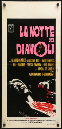 9p709 NIGHT OF THE DEVILS Italian locandina 1972 horror art of bloody hands & screaming girl!