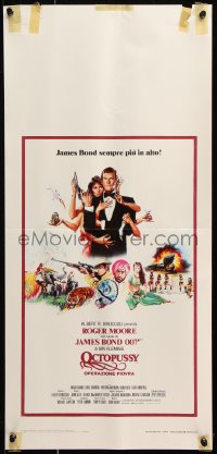 9p710 OCTOPUSSY Italian locandina 1983 sexy Maud Adams & Roger Moore as James Bond by Daniel Goozee