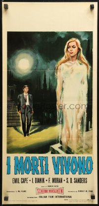 9p726 SWEET SOUND OF DEATH Italian locandina 1966 man in suit watching sexy ghost rise from grave!
