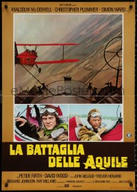 9p777 ACES HIGH Italian 27x38 pbusta 1977 McDowell, different World War I airplane dogfight images!