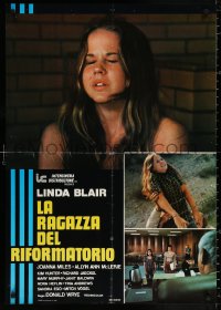 9p780 BORN INNOCENT Italian 27x38 pbusta 1976 naked runaway Linda Blair in peril!