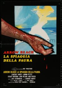 9p799 WELCOME TO ARROW BEACH black style Italian 26x37 pbusta 1975 completely different art!