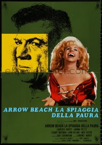 9p800 WELCOME TO ARROW BEACH green style Italian 26x37 pbusta 1975 art of Harvey, Joanna Pettet!