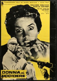 9p803 EYEWITNESS Italian 19x26 pbusta 1956 Donald Sinden, English film noir!