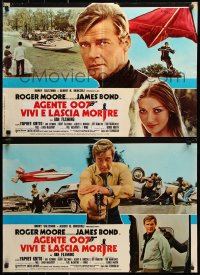 9p738 LIVE & LET DIE group of 10 Italian 18x26 pbustas 1973 Roger Moore as Bond, sexy Jane Seymour!