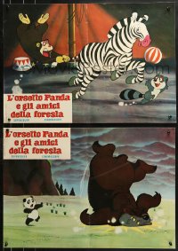 9p763 PANDA'S GREAT ADVENTURE group of 3 Italian 18x26 pbustas 1974 Yugo Serikawa's Panda no Daibouken!