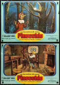 9p768 PINOCCHIO group of 3 Italian 19x26 pbustas 1972 animated adaptation of Carlo Collodi's story!