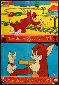 9p756 TOM & JERRY group of 5 Italian 19x27 pbustas 1965 Tom E Jerry Discoli Volanti!