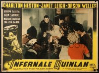9p811 TOUCH OF EVIL Italian 19x26 pbusta 1958 Orson Welles, Charlton Heston & Janet Leigh!