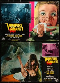 9p752 VAMPIRE LOVERS group of 6 Italian 18x26 pbustas 1972 Hammer Cushing, Ingrid Pitt, Addams!