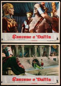 9p748 SAMSON & DELILAH group of 7 Italian 14x19 pbustas 1954 Victor Mature, Cecil B. DeMille!