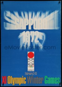 9p823 1972 WINTER OLYMPICS Japanese 29x41 1972 Gan Hosoya & Kenji Ishikawa art for Sapporo games!
