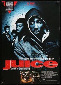 9p906 JUICE Japanese 1992 Ernest R. Dickerson directed, Omar Epps, Tupac Shakur w/gun!