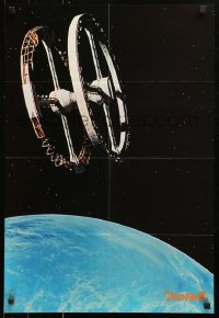 9p826 2001: A SPACE ODYSSEY 2-sided Japanese 20x29 1978 Kubrick, Town Mook, space wheel & Discovery