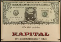 9p149 KAPITAL Polish 27x39 1989 Feliks Falk, Kalkus art of dollar bill w/ image of 'Marks'!