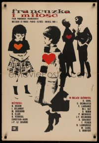 9p163 LOVE & THE FRENCHWOMAN Polish 23x33 1962 like Kinsey Report, romantic Hibner art!