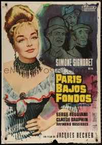 9p173 CASQUE D'OR Spanish 1961 MCP art of sexy Simone Signoret in cool outfit!