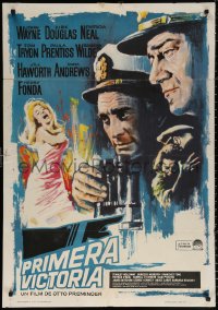 9p185 IN HARM'S WAY Spanish 1965 Otto Preminger, different art of John Wayne, Kirk Douglas!