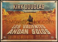9p191 LONELY ARE THE BRAVE Spanish 1962 Kirk Douglas classic, different art of him on horseback!