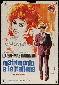 9p193 MARRIAGE ITALIAN STYLE Spanish 1964 Matrimonio all'Italiana, Loren, Mastroianni, De Sica!