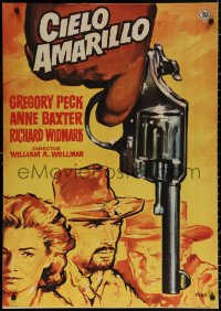 9p209 YELLOW SKY Spanish R1965 different Mac art of Gregory Peck & Anne Baxter, Richard Widmark!