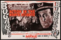 9p241 ACTION IN THE NORTH ATLANTIC English trade ad 1943 completely different close-up of Bogart!