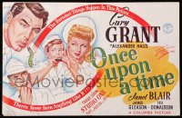 9p255 ONCE UPON A TIME English trade ad 1944 different art of Cary Grant, Janet Blair & cast!
