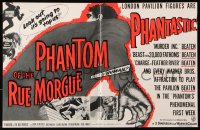 9p256 PHANTOM OF THE RUE MORGUE English trade ad 1954 different art of the monstrous man!