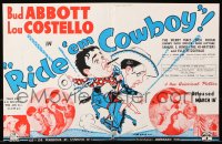 9p258 RIDE 'EM COWBOY English trade ad 1942 completely different art & images of Abbott & Costello!
