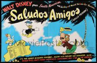 9p259 SALUDOS AMIGOS English trade ad 1943 Disney's Donald Duck & Joe Carioca in Brazil, different!