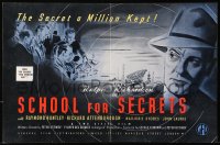 9p260 SCHOOL FOR SECRETS English trade ad 1946 spy film made into a flying saucer movie in '52!