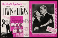 9p272 WATCH ON THE RHINE English trade ad 1943 different images of Bette Davis & Lukas, Hammett!