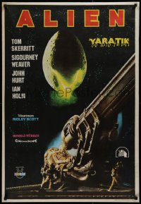 9p083 ALIEN Turkish 1981 Ridley Scott classic, cool different Geiger Monster art by Omer Muz!