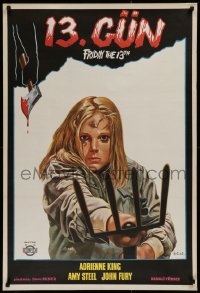 9p088 FRIDAY THE 13th PART II Turkish 1982 best completely different art of Amy Steel by Omer Muz!