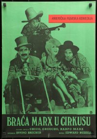 9p276 AT THE CIRCUS Yugoslavian 19x27 1960s Marx Brothers, Groucho, Chico, Harpo & pretty woman!