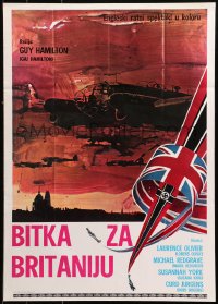 9p277 BATTLE OF BRITAIN Yugoslavian 20x28 1969 all-star cast in historical World War II battle!