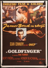 9p300 GOLDFINGER Yugoslavian 20x27 1964 great images of Sean Connery as James Bond 007!