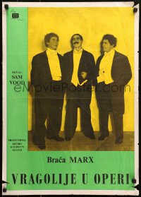 9p319 NIGHT AT THE OPERA Yugoslavian 20x27 1962 Groucho Marx, Chico Marx, Harpo Marx!
