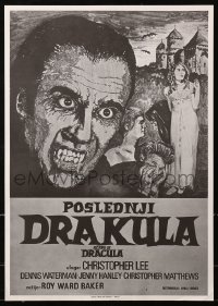 9p327 SCARS OF DRACULA Yugoslavian 13x19 R1970s bloody vampire Christopher Lee, Hammer horror!