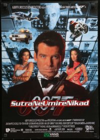 9p335 TOMORROW NEVER DIES Yugoslavian 19x27 1997 Pierce Brosnan as Bond, Michelle Yeoh, sexy Teri Hatcher!