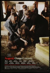 9r455 AUGUST: OSAGE COUNTY DS 1sh 2013 Meryl Streep, Julia Roberts, McGregor, misery loves family