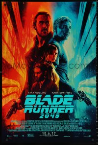 9r509 BLADE RUNNER 2049 advance DS 1sh 2017 great montage image with Harrison Ford & Ryan Gosling!