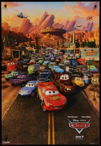 9r527 CARS advance 1sh 2006 Walt Disney Pixar animated automobile racing, great cast image!