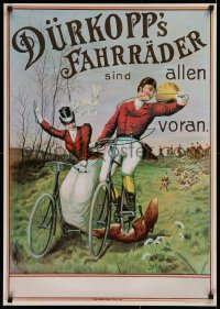 9r274 DURKOPP'S FAHRRADER SIND ALLEN VORAN 25x36 Czech commercial poster 1981 from the 1895 poster!