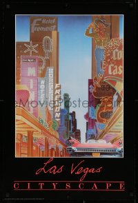 9r284 JOHN MAC 23x35 English commercial poster 1985 Cityscape III - Las Vegas, Downtown!
