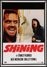 9r295 SHINING 28x40 Italian commercial poster 1980s King & Kubrick horror, crazy Jack Nicholson!