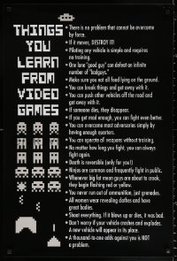 9r303 THINGS YOU LEARN FROM VIDEO GAMES 23x34 commercial poster 2000s Space Invaders, wacky!
