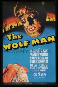 9r306 WOLF MAN 24x36 commercial poster 2002 classic close-up of Lon Chaney Jr. in the title role!