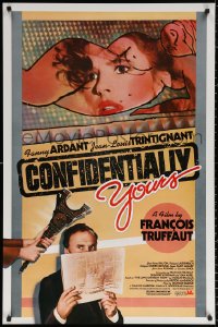 9r540 CONFIDENTIALLY YOURS 1sh 1983 Francois Truffaut's Vivement Dimanche, Fanny Ardant!