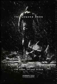 9r556 DARK KNIGHT RISES teaser DS 1sh 2012 Tom Hardy as Bane, cool image of broken mask in the rain!